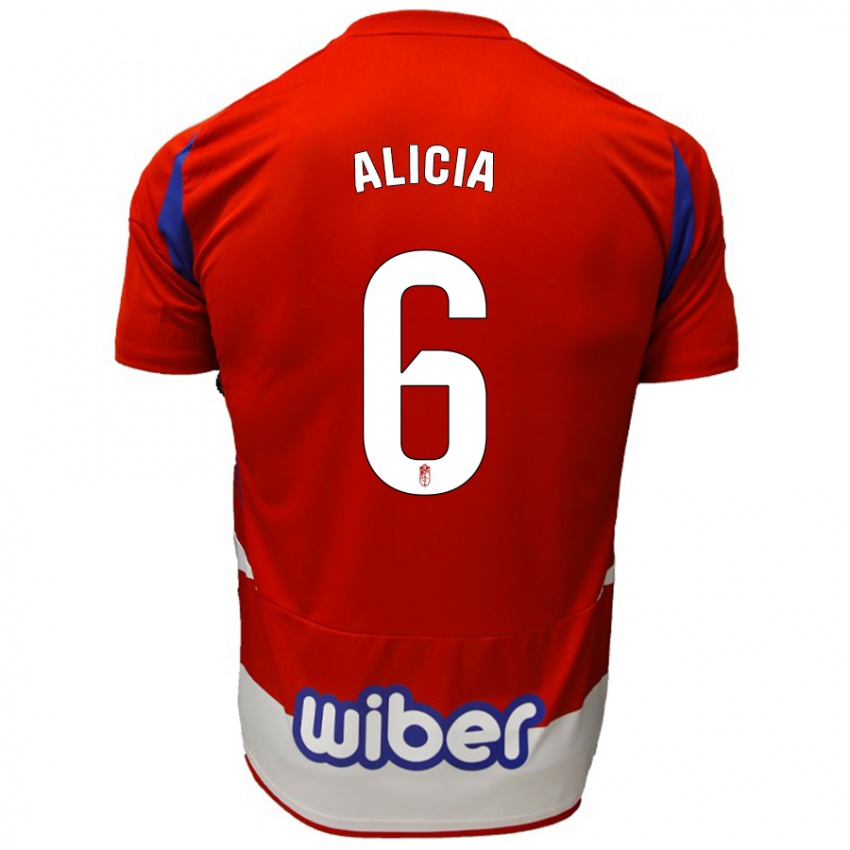 Mujer Camiseta Alicia #6 Rojo Blanco Azul 1ª Equipación 2024/25 La Camisa México