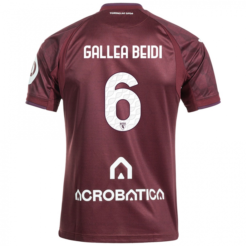 Mujer Camiseta Francesco Gallea Beidi #6 Granate Blanco 1ª Equipación 2024/25 La Camisa México