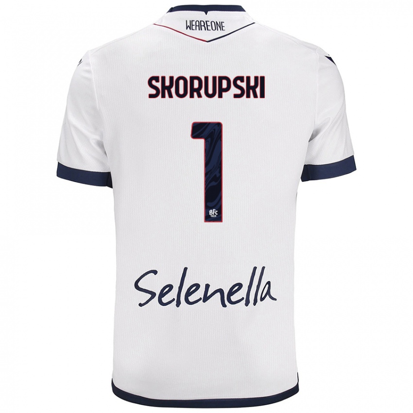 Mujer Camiseta Lukasz Skorupski #1 Blanco Azul Real 2ª Equipación 2024/25 La Camisa México