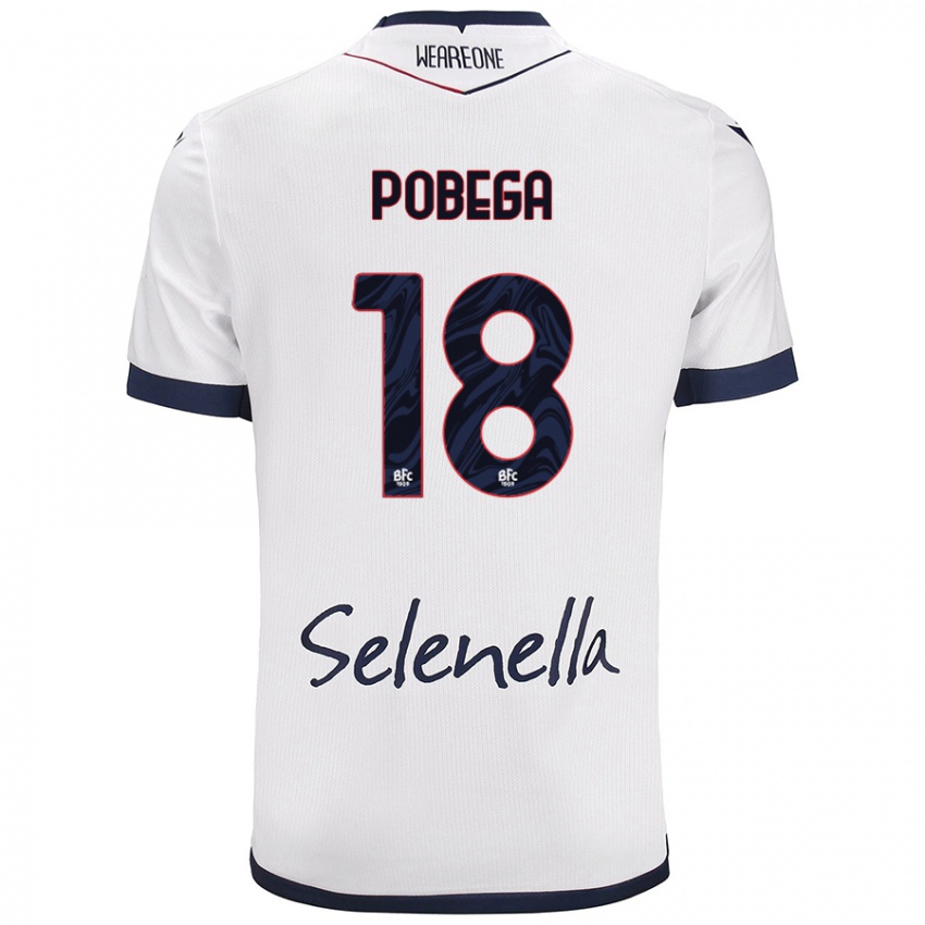 Mujer Camiseta Tommaso Pobega #18 Blanco Azul Real 2ª Equipación 2024/25 La Camisa México