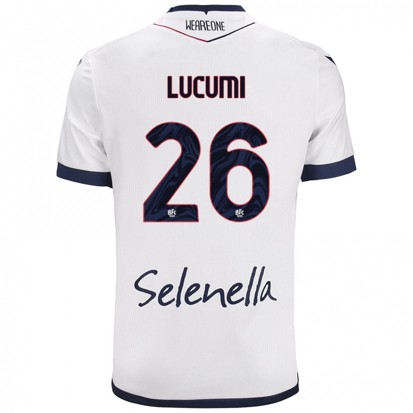 Mujer Camiseta Jhon Lucumí #26 Blanco Azul Real 2ª Equipación 2024/25 La Camisa México