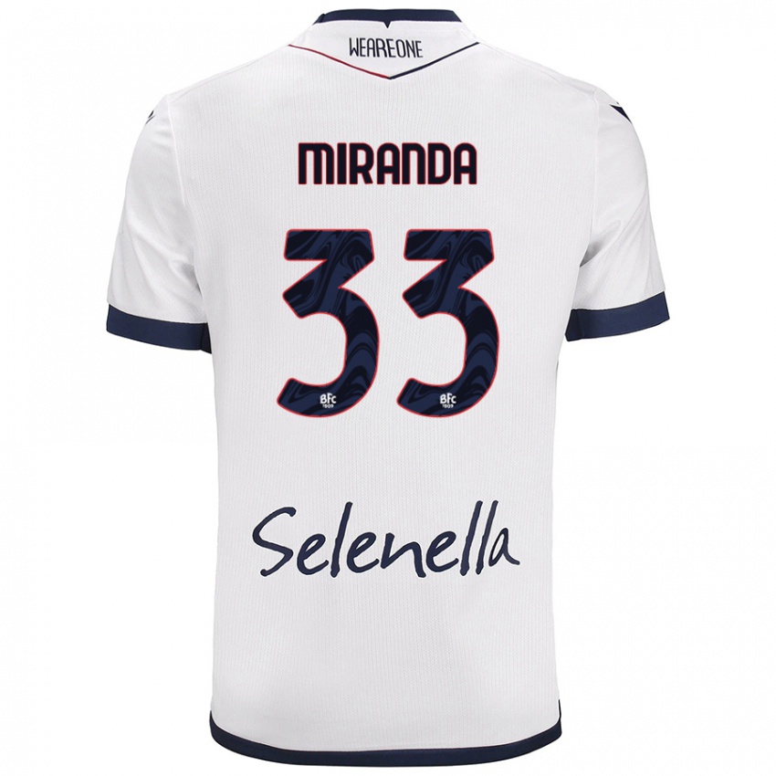 Mujer Camiseta Juan Miranda #33 Blanco Azul Real 2ª Equipación 2024/25 La Camisa México