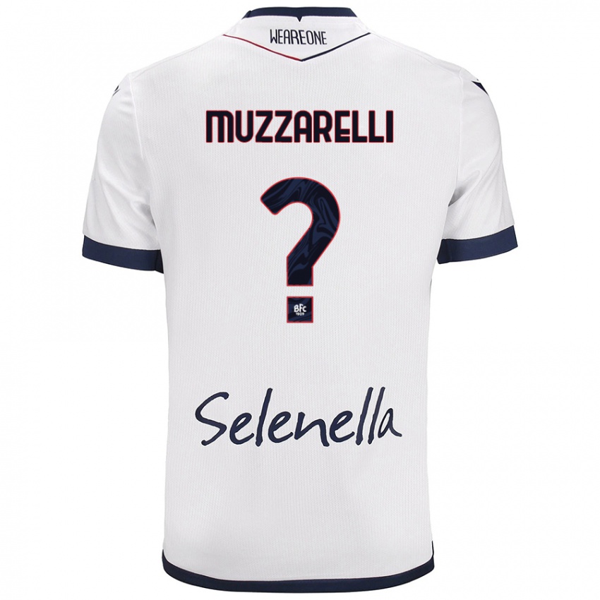 Mujer Camiseta Lorenzo Muzzarelli #0 Blanco Azul Real 2ª Equipación 2024/25 La Camisa México