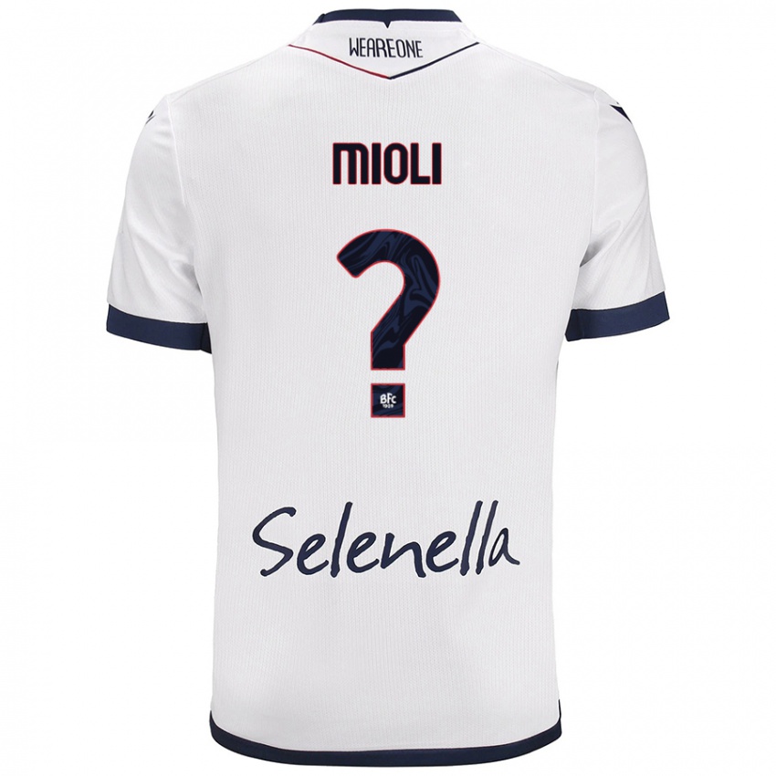 Mujer Camiseta Mattia Mioli #0 Blanco Azul Real 2ª Equipación 2024/25 La Camisa México