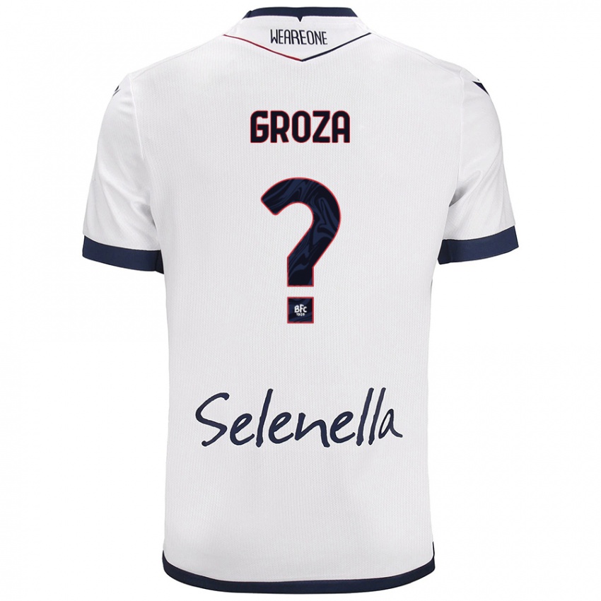 Mujer Camiseta Darius Groza #0 Blanco Azul Real 2ª Equipación 2024/25 La Camisa México