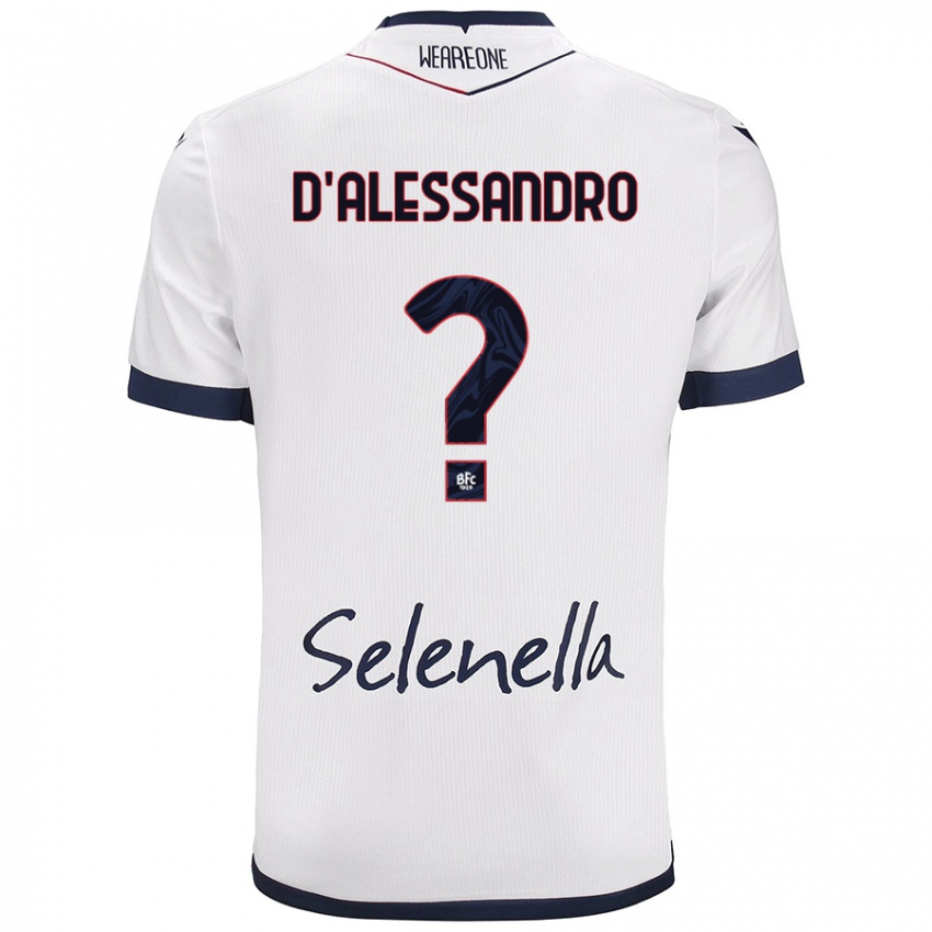 Mujer Camiseta Giuliano D'alessandro #0 Blanco Azul Real 2ª Equipación 2024/25 La Camisa México