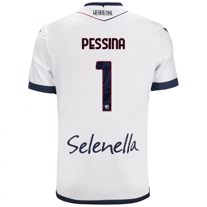 Mujer Camiseta Massimo Pessina #1 Blanco Azul Real 2ª Equipación 2024/25 La Camisa México