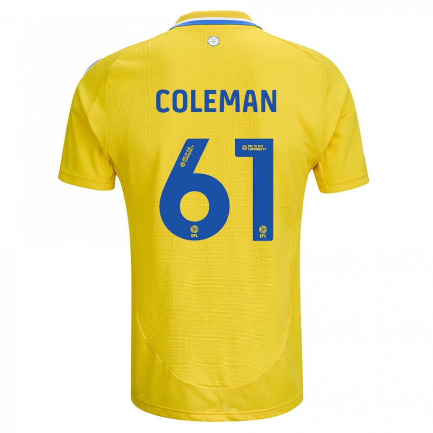 Mujer Camiseta Cian Coleman #61 Amarillo Azul 2ª Equipación 2024/25 La Camisa México