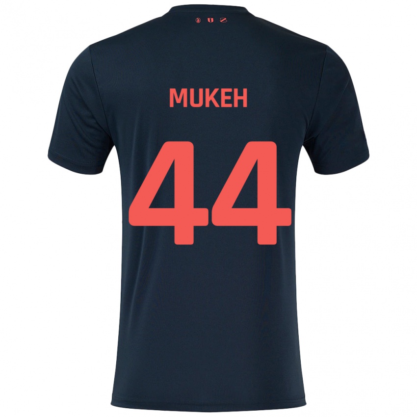 Mujer Camiseta Joshua Mukeh #44 Negro Rojo 2ª Equipación 2024/25 La Camisa México