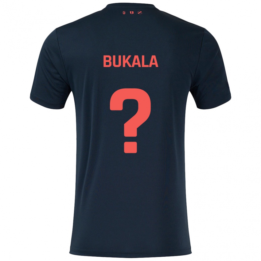 Mujer Camiseta Nordin Bukala #0 Negro Rojo 2ª Equipación 2024/25 La Camisa México