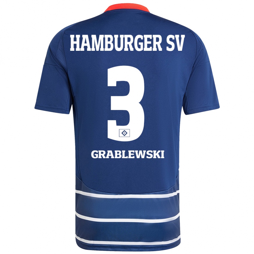 Mujer Camiseta Max Grablewski #3 Azul Oscuro 2ª Equipación 2024/25 La Camisa México