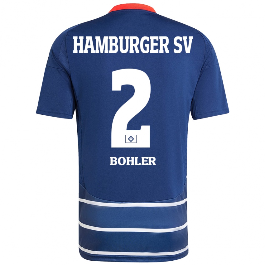 Mujer Camiseta Annaleen Böhler #2 Azul Oscuro 2ª Equipación 2024/25 La Camisa México