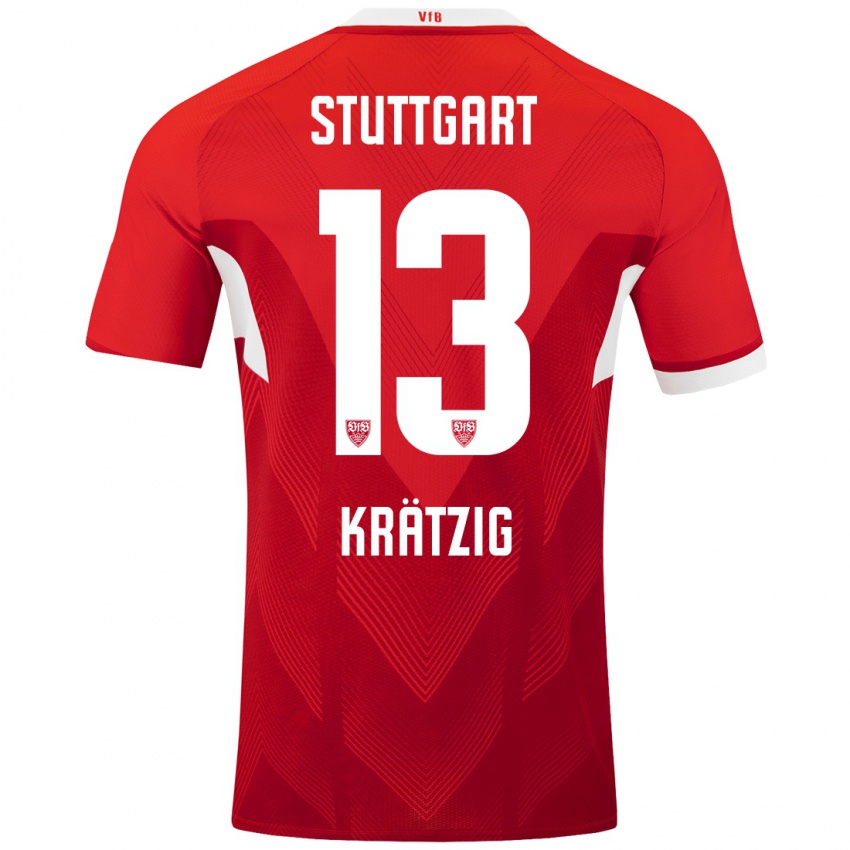 Mujer Camiseta Frans Krätzig #13 Rojo Blanco 2ª Equipación 2024/25 La Camisa México