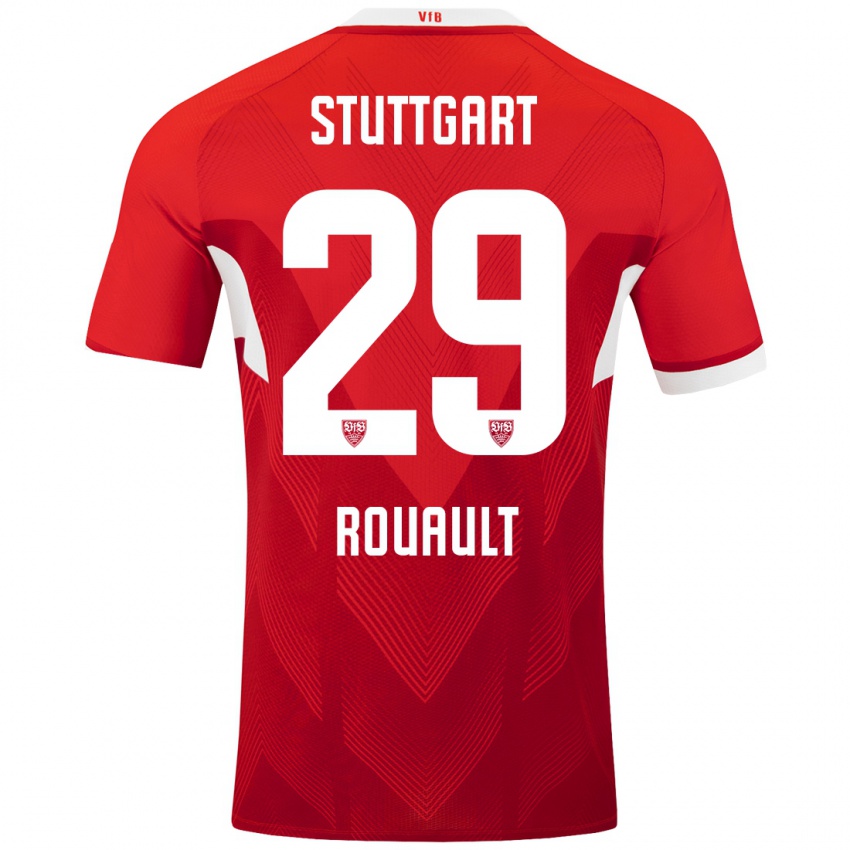 Mujer Camiseta Anthony Rouault #29 Rojo Blanco 2ª Equipación 2024/25 La Camisa México