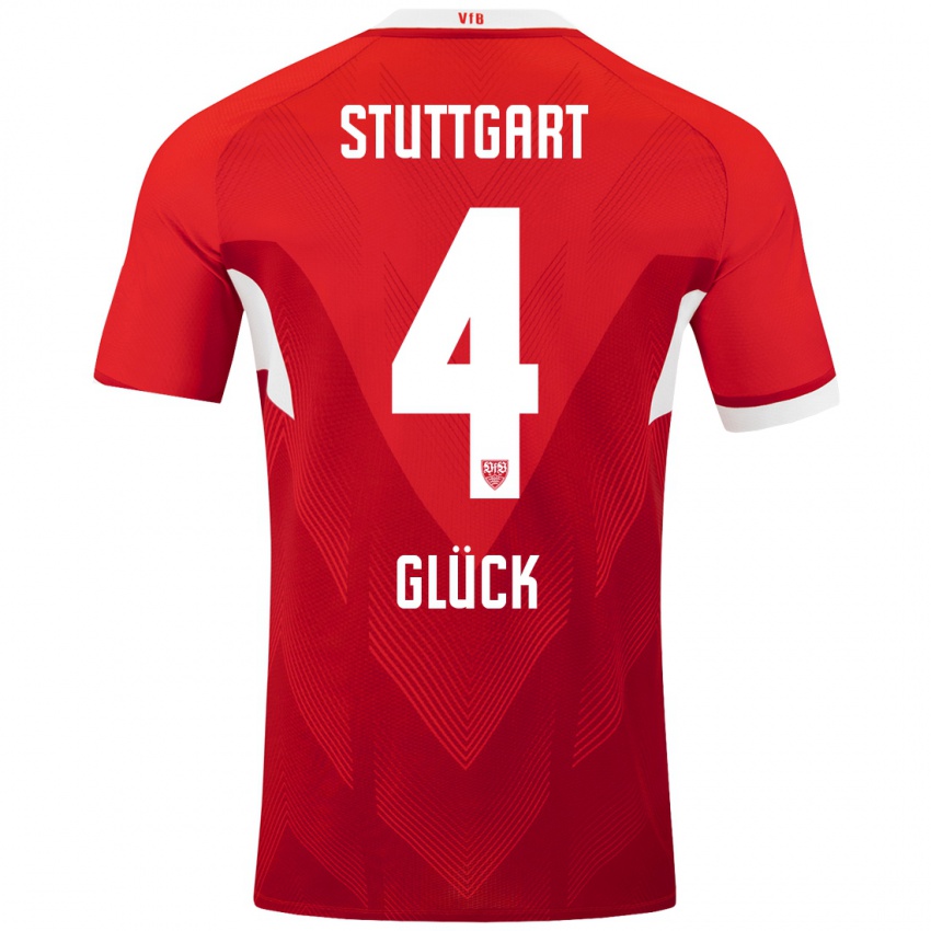 Mujer Camiseta Michael Glück #4 Rojo Blanco 2ª Equipación 2024/25 La Camisa México