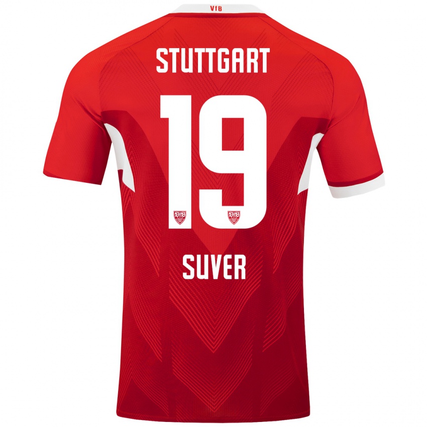 Mujer Camiseta Jakov Suver #19 Rojo Blanco 2ª Equipación 2024/25 La Camisa México