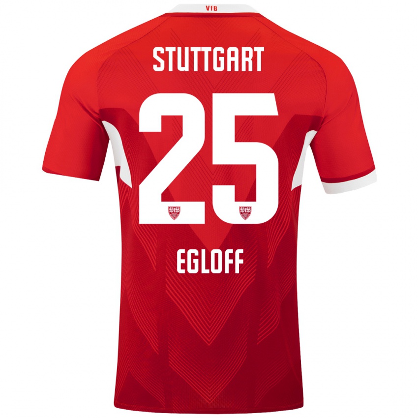 Mujer Camiseta Lilian Egloff #25 Rojo Blanco 2ª Equipación 2024/25 La Camisa México