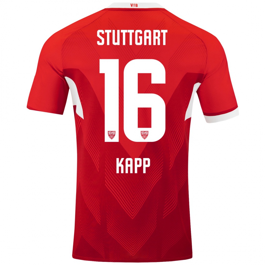 Mujer Camiseta Patrick Kapp #16 Rojo Blanco 2ª Equipación 2024/25 La Camisa México