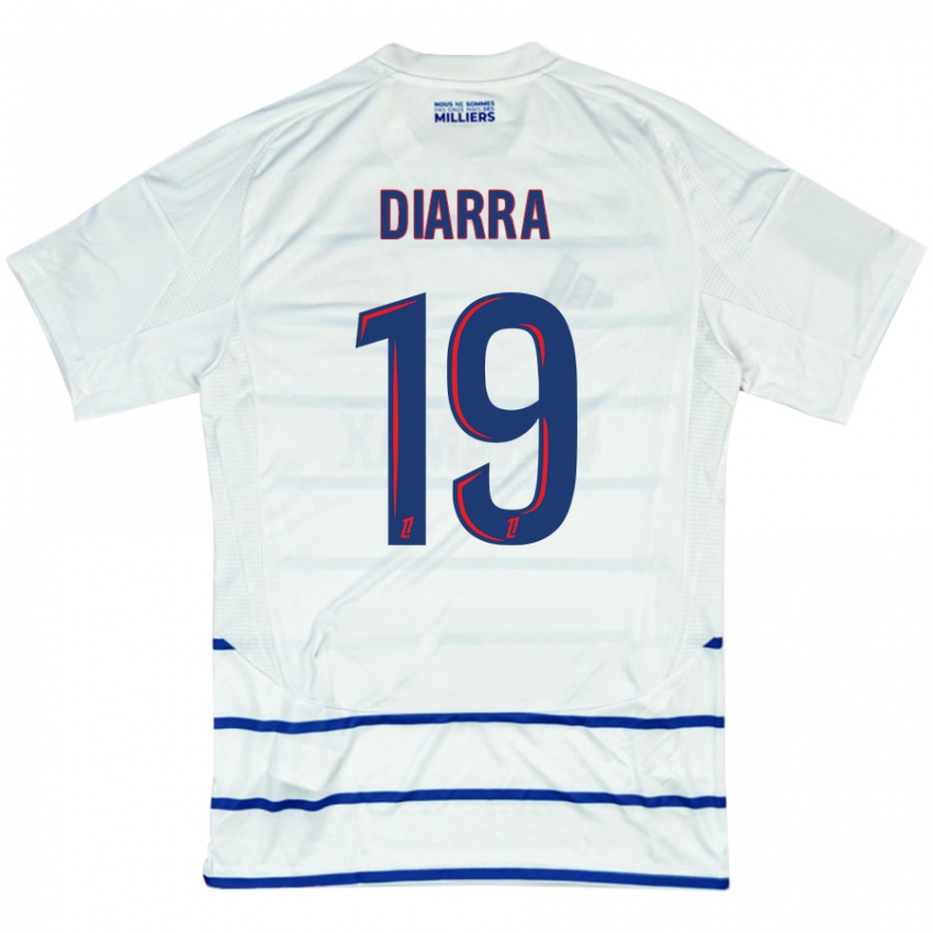 Mujer Camiseta Habib Diarra #19 Blanco Azul 2ª Equipación 2024/25 La Camisa México