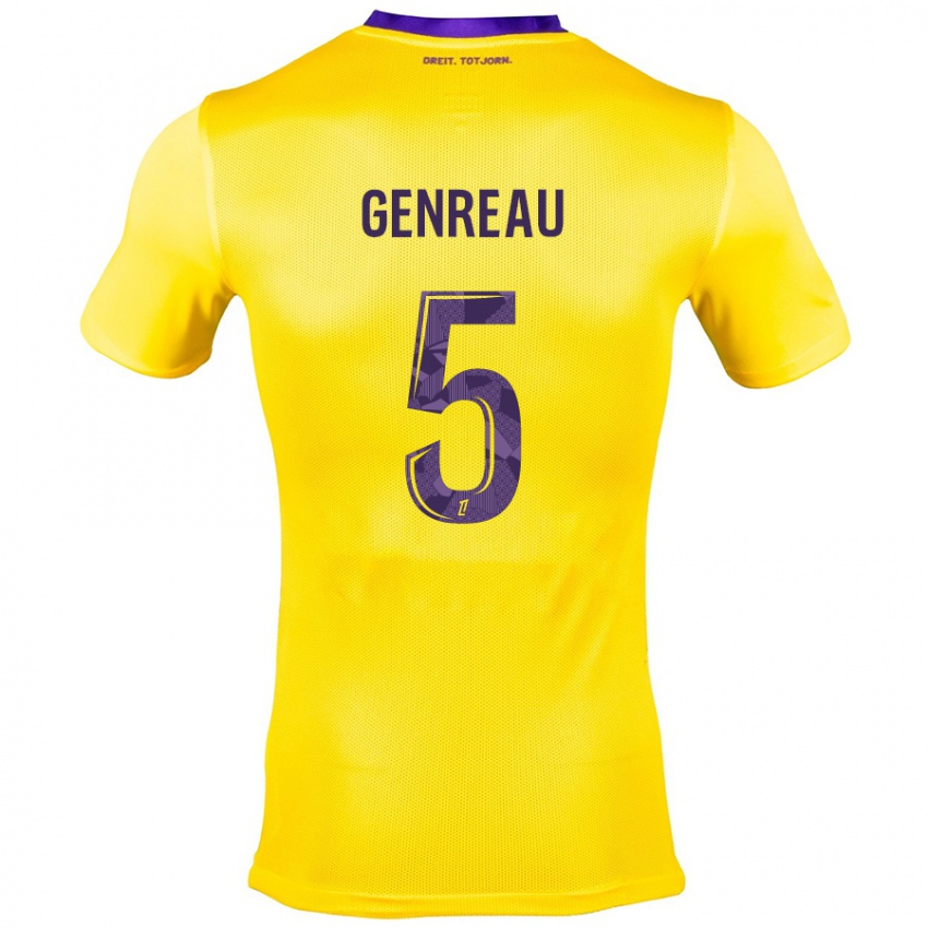 Mujer Camiseta Denis Genreau #5 Amarillo Morado 2ª Equipación 2024/25 La Camisa México