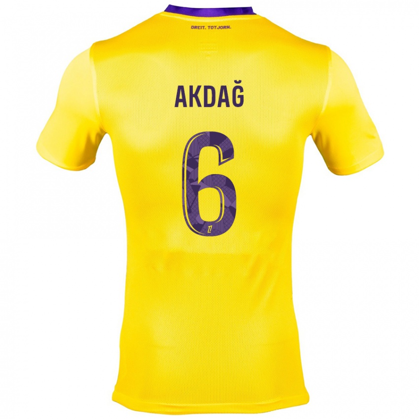 Mujer Camiseta Ümit Akdağ #6 Amarillo Morado 2ª Equipación 2024/25 La Camisa México