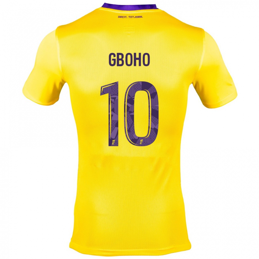 Mujer Camiseta Yann Gboho #10 Amarillo Morado 2ª Equipación 2024/25 La Camisa México