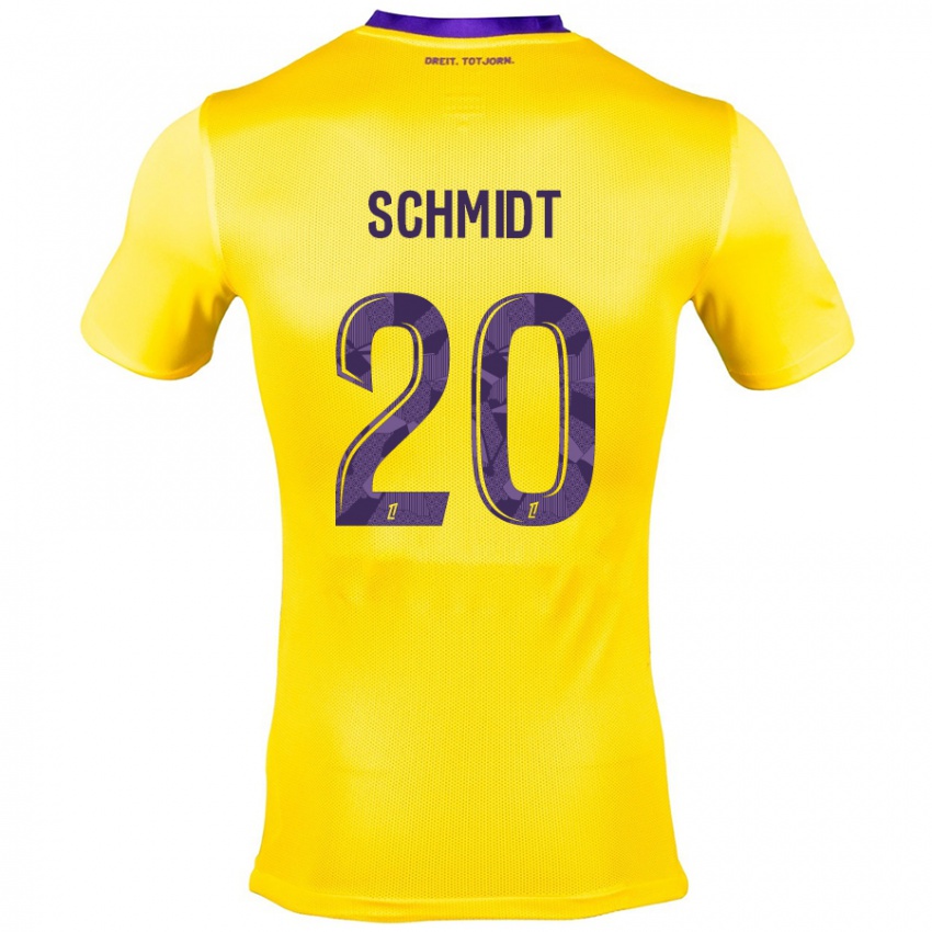 Mujer Camiseta Niklas Schmidt #20 Amarillo Morado 2ª Equipación 2024/25 La Camisa México