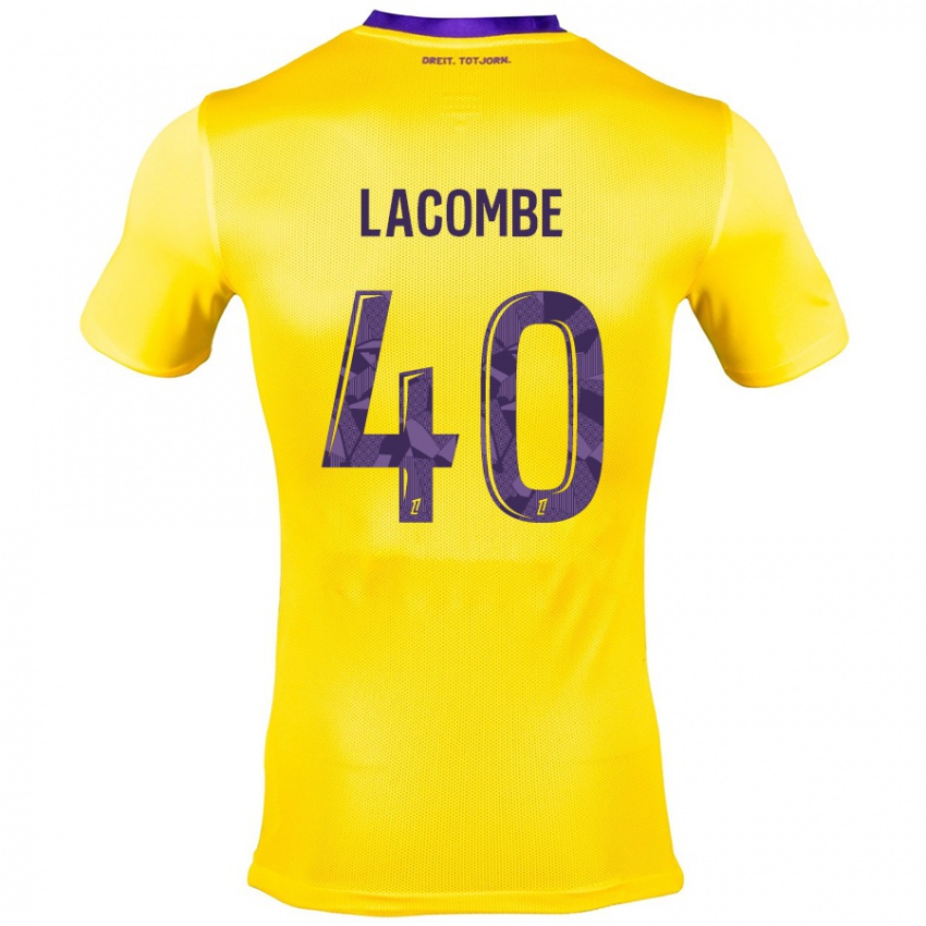 Mujer Camiseta Justin Lacombe #40 Amarillo Morado 2ª Equipación 2024/25 La Camisa México