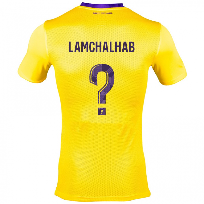 Mujer Camiseta Merwan Lamchalhab #0 Amarillo Morado 2ª Equipación 2024/25 La Camisa México