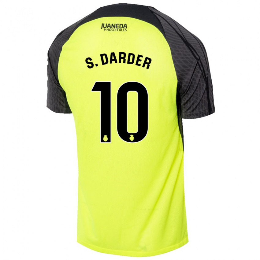 Mujer Camiseta Sergi Darder #10 Verde Fluorescente Negro 2ª Equipación 2024/25 La Camisa México