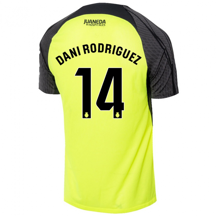 Mujer Camiseta Dani Rodríguez #14 Verde Fluorescente Negro 2ª Equipación 2024/25 La Camisa México