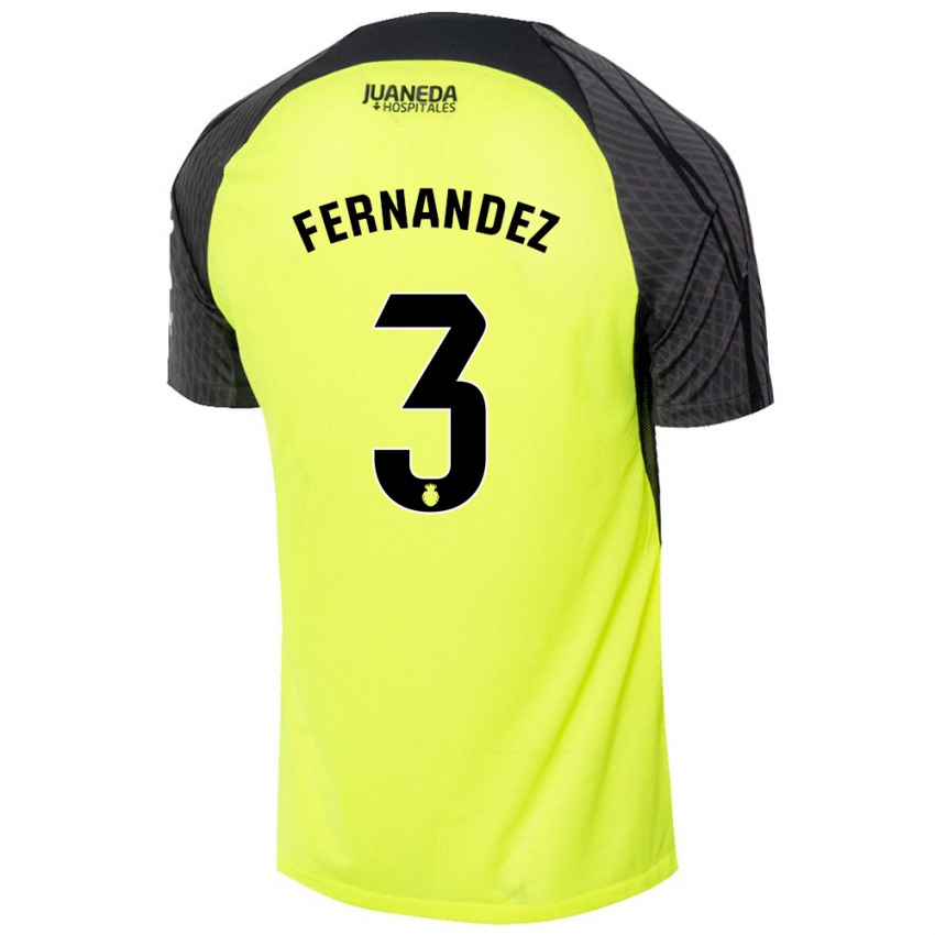 Mujer Camiseta Marcos Fernández #3 Verde Fluorescente Negro 2ª Equipación 2024/25 La Camisa México