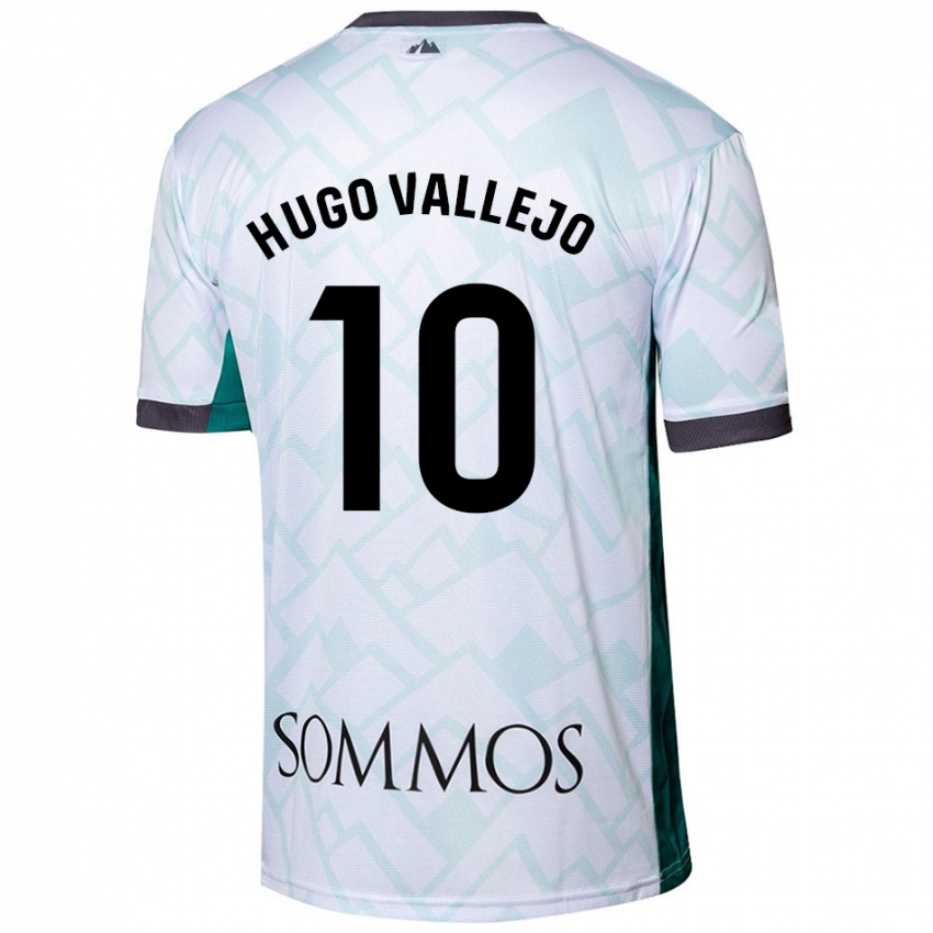 Mujer Camiseta Hugo Vallejo #10 Blanco Verde 2ª Equipación 2024/25 La Camisa México