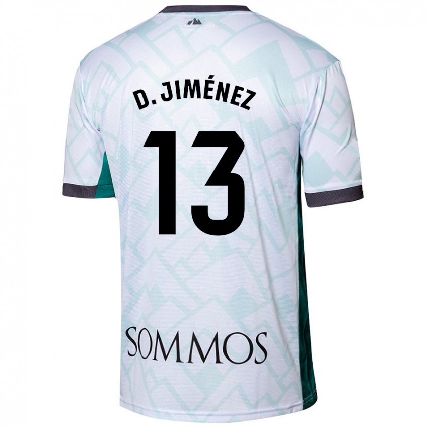 Mujer Camiseta Dani Jiménez #13 Blanco Verde 2ª Equipación 2024/25 La Camisa México