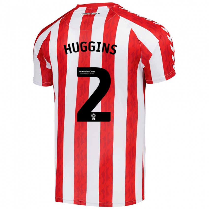 Niño Camiseta Niall Huggins #2 Rojo Blanco 1ª Equipación 2024/25 La Camisa México