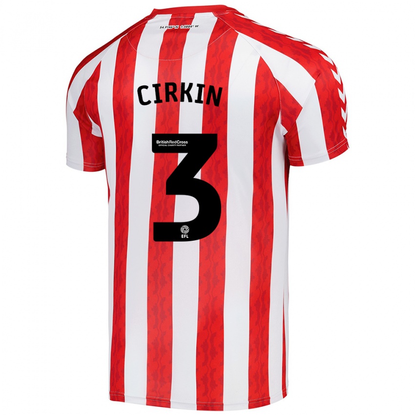 Niño Camiseta Dennis Cirkin #3 Rojo Blanco 1ª Equipación 2024/25 La Camisa México