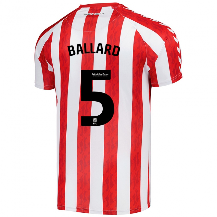 Niño Camiseta Daniel Ballard #5 Rojo Blanco 1ª Equipación 2024/25 La Camisa México