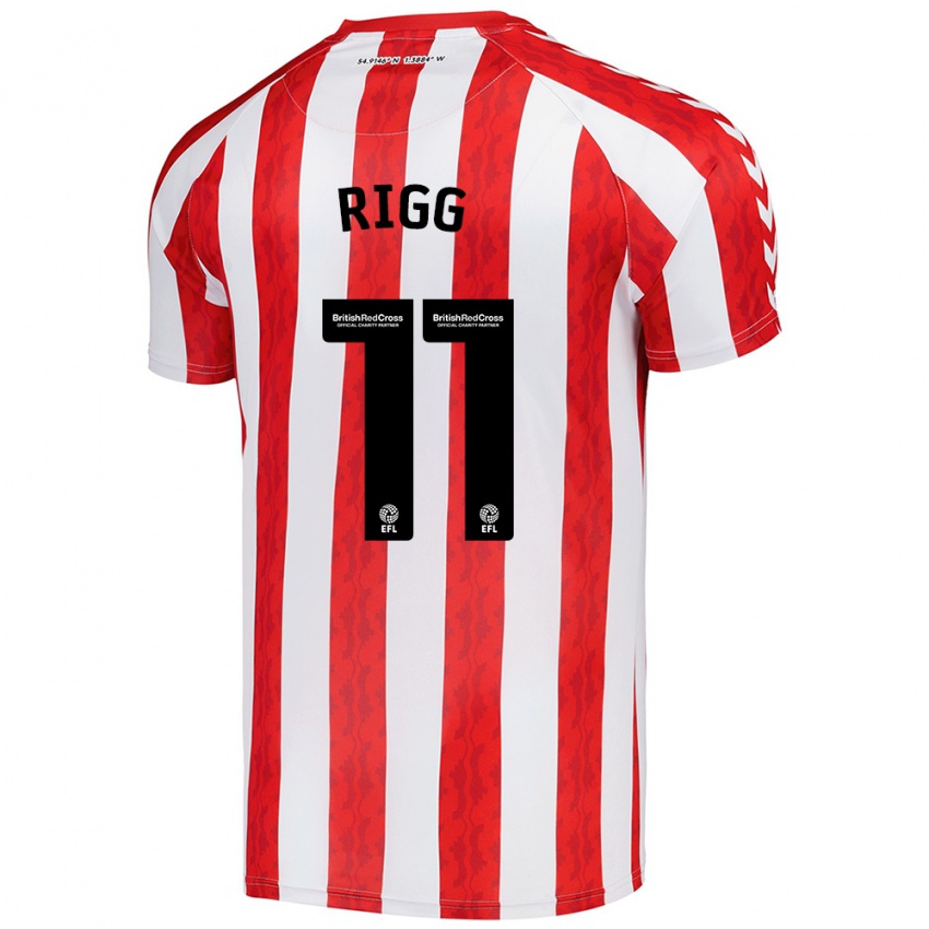 Niño Camiseta Chris Rigg #11 Rojo Blanco 1ª Equipación 2024/25 La Camisa México