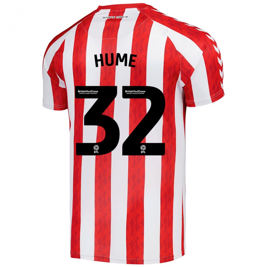 Niño Camiseta Trai Hume #32 Rojo Blanco 1ª Equipación 2024/25 La Camisa México