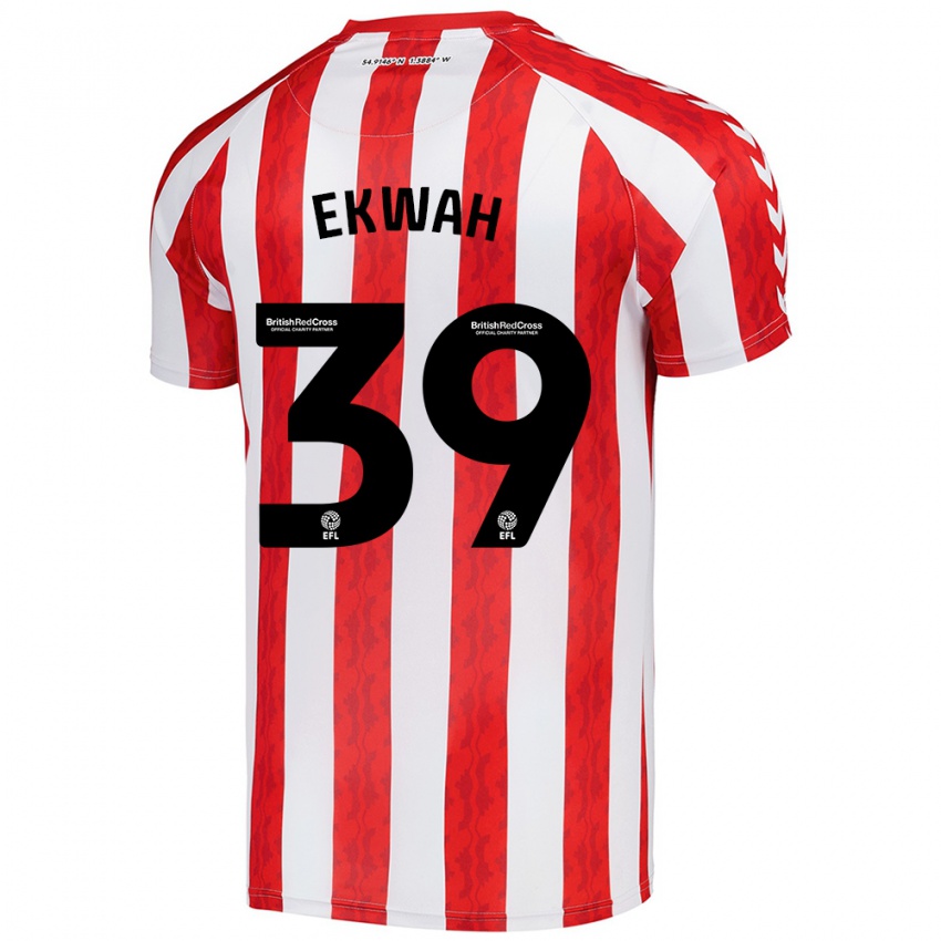 Niño Camiseta Pierre Ekwah #39 Rojo Blanco 1ª Equipación 2024/25 La Camisa México