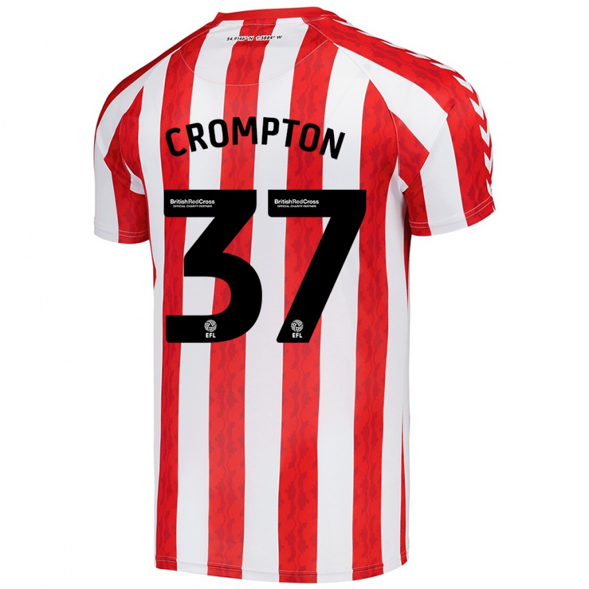 Niño Camiseta Ben Crompton #37 Rojo Blanco 1ª Equipación 2024/25 La Camisa México