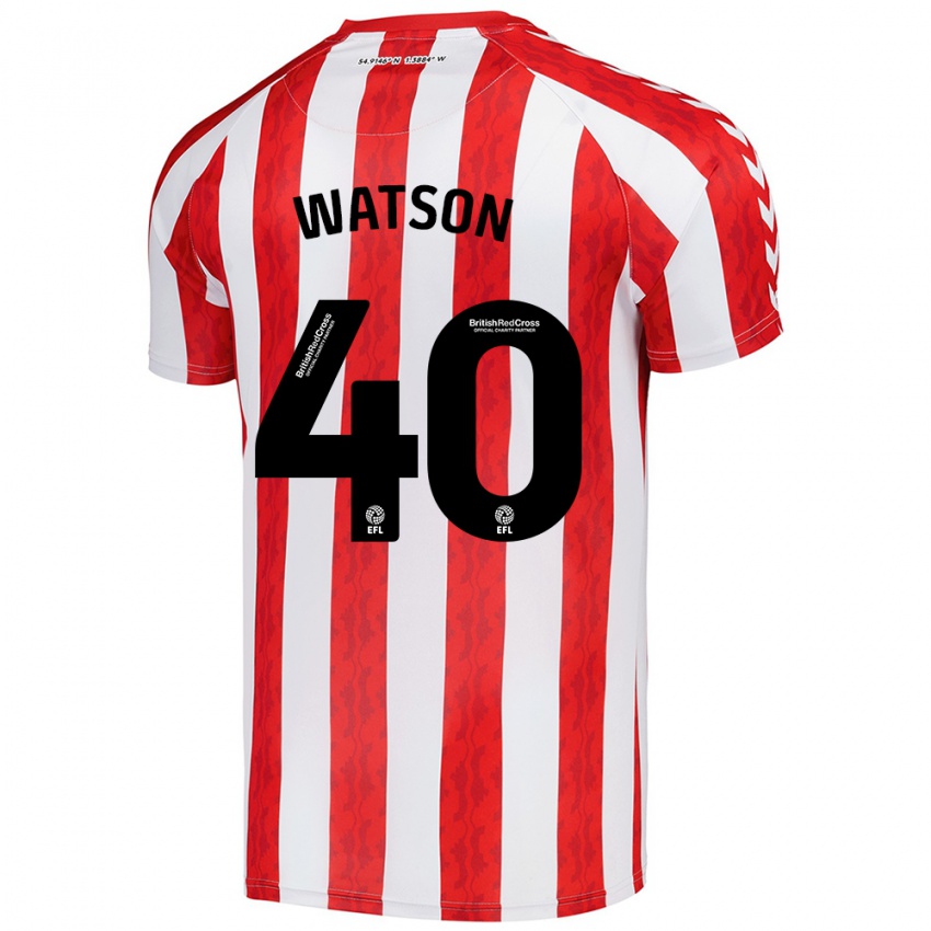 Niño Camiseta Tom Watson #40 Rojo Blanco 1ª Equipación 2024/25 La Camisa México