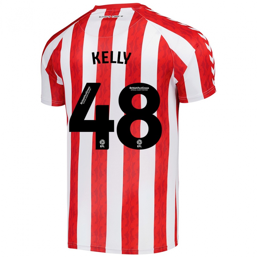 Niño Camiseta Caden Kelly #48 Rojo Blanco 1ª Equipación 2024/25 La Camisa México