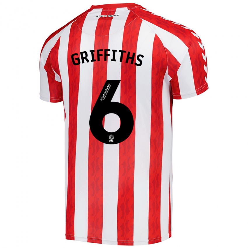 Niño Camiseta Louise Griffiths #6 Rojo Blanco 1ª Equipación 2024/25 La Camisa México