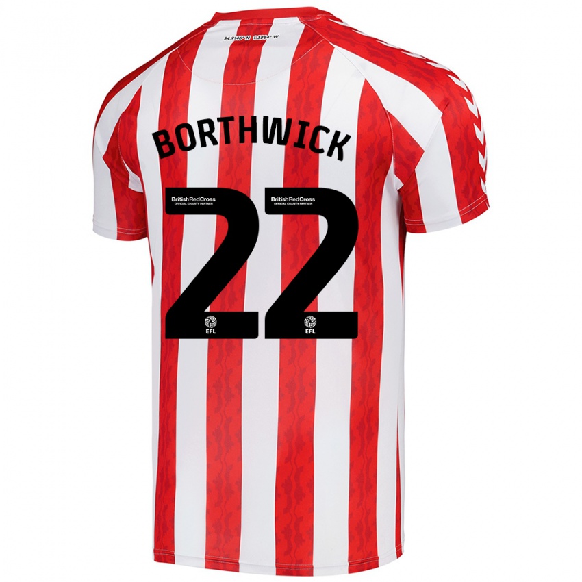 Niño Camiseta Megan Borthwick #22 Rojo Blanco 1ª Equipación 2024/25 La Camisa México