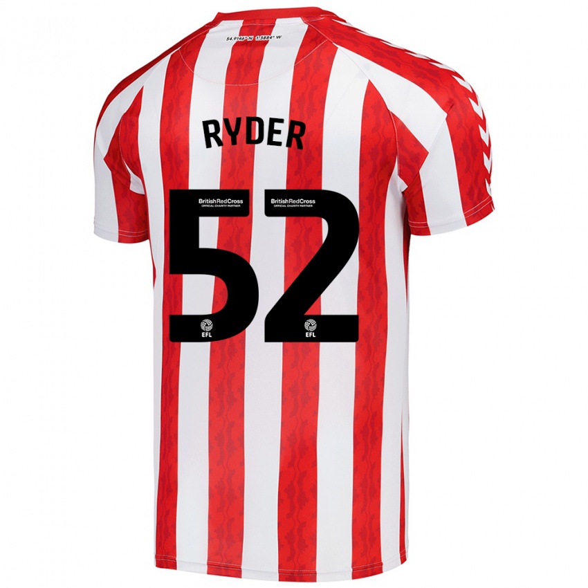 Niño Camiseta Joe Ryder #52 Rojo Blanco 1ª Equipación 2024/25 La Camisa México