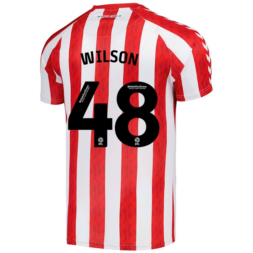 Niño Camiseta Callum Wilson #48 Rojo Blanco 1ª Equipación 2024/25 La Camisa México