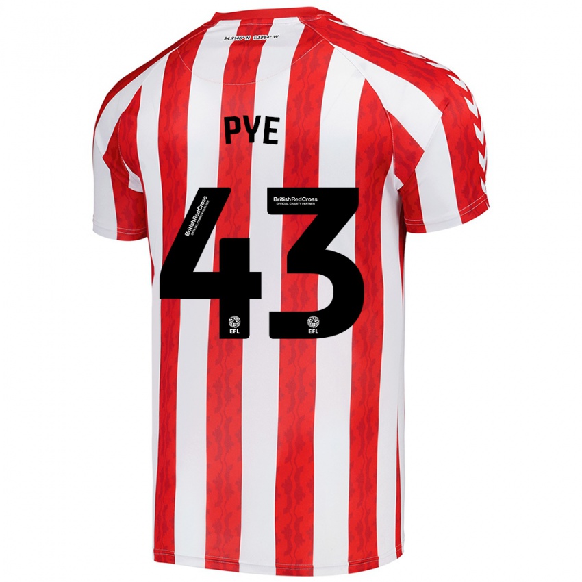 Niño Camiseta Connor Pye #43 Rojo Blanco 1ª Equipación 2024/25 La Camisa México