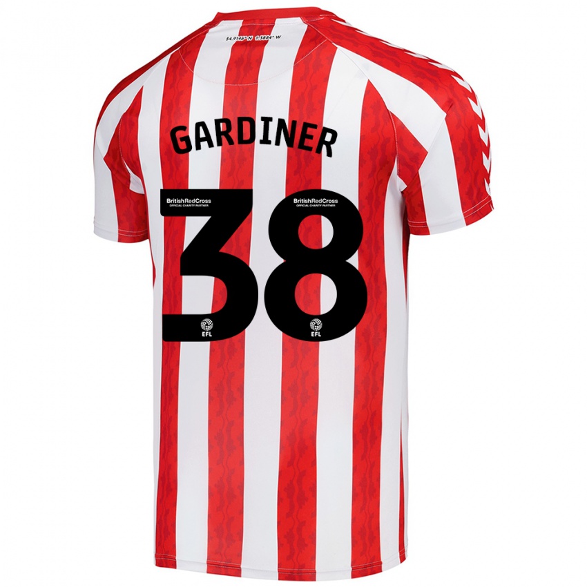 Niño Camiseta Harry Gardiner #38 Rojo Blanco 1ª Equipación 2024/25 La Camisa México