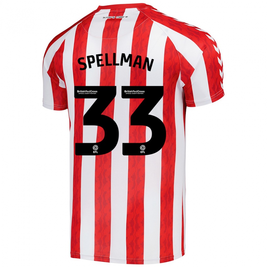 Niño Camiseta Michael Spellman #33 Rojo Blanco 1ª Equipación 2024/25 La Camisa México